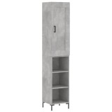 Cumpara ieftin Dulap inalt, gri beton, 34,5x34x180 cm, lemn prelucrat