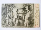 Rara! C.P.Portul in Arges:La fantana,circulata 1905 cu stampila rara