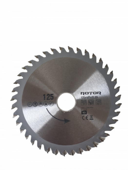 125X22.23 40T disc de taiat lemnul ROTOR Innovative ReliableTools