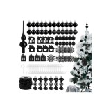 66 bucăți bile de Crăciun negre decorațiuni de Crăciun