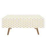 Față de Masă din Plastic, Alb cu Buline Aurii, 274x137cm, Set Unic Petrecere Adulți