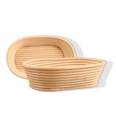 Cos oval pentru dospire aluat, 24 x 16 cm, ratan, 500 g
