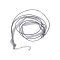 Baza colier organza cu snur cerat Crisalida, 43 cm, Gri