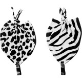 Cumpara ieftin KLRK Home Wild B&amp;W Leopard&amp;Zebra pătură mini cu nod 26x26 cm 2 buc