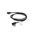 1m Cablu de date micro-USB din nylon / conector la 90 de grade impletit-Culoare Negru, Otb