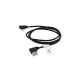 1m Cablu de date micro-USB din nylon / conector la 90 de grade impletit-Culoare Negru