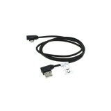 1m Cablu de date micro-USB din nylon / conector la 90 de grade impletit-Culoare Negru