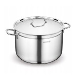 Oala cu capac din inox, 28x18cm 11litri, compatibila cu toate tipurile de aragaz, Korkmaz