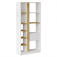 Biblioteca Alive culoare alb - sonoma 75.5x25x160cm