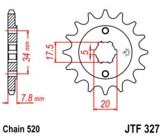Pinion fata 14 dinti pas lant 520 - Honda NSR 125 - VT 125 Shadow - XL 125 Varadero - XR 250 R - Kymco Mxer - MXU (ATV) 50cc