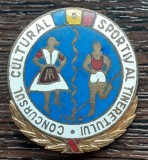 INSIGNA ROMANIA - CONCURSUL CULTURAL SPORTIV AL TINERETULUI - 1961, Romania de la 1950