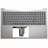 Carcasa superioara cu tastatura palmrest Laptop, HP, 15-FC, 15Z-FC, TPN-Q286, N36751-001, KTAFA0PD001020, iluminata, argintie, layout US