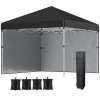 Pavilion pentru gradina/terasa, material Oxford, cu tarusi, corzi ancorare, contragreutati, geanta, reglabil, negru, 2.97x2.97x2.74 cm, ART