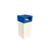 Coș de gunoi stradal selectiv din beton alb 38&times;70 cm
