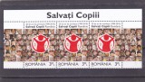 ROMANIA 2010 LP 1867- 20 DE ANI ACTIVITATE SALVATI COPII TRIPTIC CU TABS-URI MNH, Nestampilat