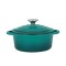 Oala Eleganta din Fonta Emailata Turcoaz cu Capac 20 cm, 2 Litri Handy KitchenServ