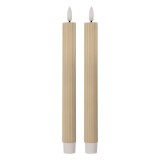 Set 2 lumanari cu led ceara bej &Oslash; 2x25 cm