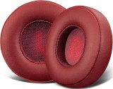 Set 2 bureti TXE pentru casti JBL C45BT / E45 / 45BT / E35 / 35BT, On-Ear, Rosu, Piele ecologica, Spuma cu memorie