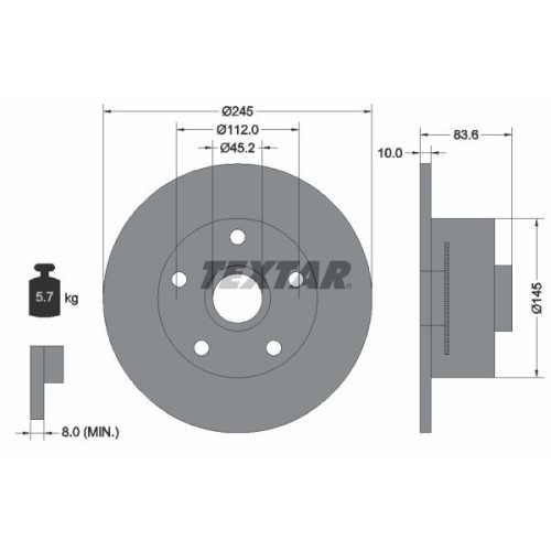 Textar Disc frana PRO