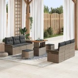 VidaXL Set de canapele pentru grădină 9 pcs Gri poliratan