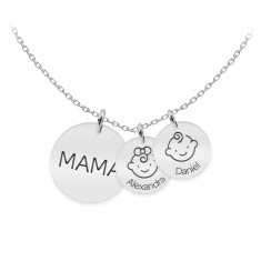 Mama - Colier argint 925 personalizat mama si copii - Banut