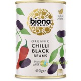 Fasole Neagra in Sos Chilli Ecologica/Bio 410g