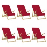 Cumpara ieftin Prosoape de plaja, 6 buc., visiniu, 60x135 cm, textil, 400 GSM