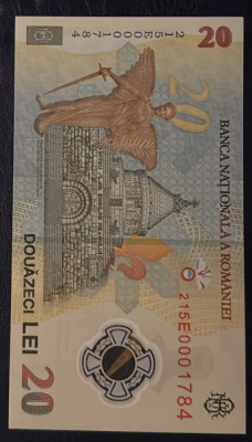BANCNOTA POLIMER 20 LEI 2021(ECATERINA TEODOROIU)/NECIRCULATA !POZE foto