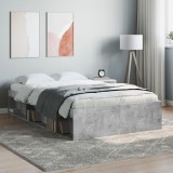Gossi cadru de pat mic dublu, gri beton, 120x190 cm