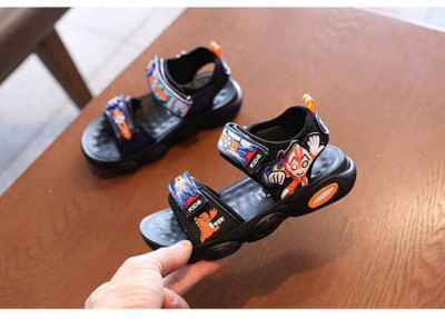 Sandale negre cu portocaliu - Super erou (Marime Disponibila: Marimea 24) foto