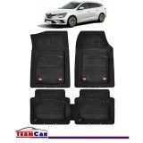 Covorase, Presuri Auto TeamCar&reg; Tip Tavita Compatibile Renault Megane IV Combi, Break (2016-prezent) Negru Material Rezistent, Cauciuc