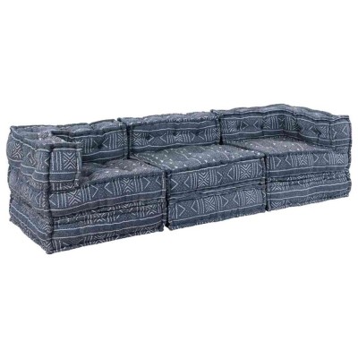 vidaXL Canapea modulară Manual 3 pcs Indigo 70 x 70 x 56 cm țesătură 3315112 foto