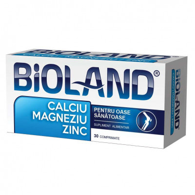 Calciu Magneziu Zinc Bioland 30 comprimate Biofarm foto