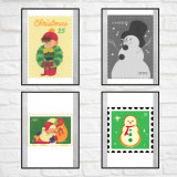 Set 4 postere - Vintage Christmas