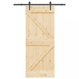VidaXL Ușă glisantă cu set de feronerie 85x210 cm, lemn masiv de pin