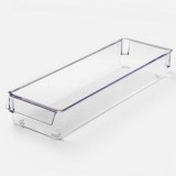 Organizator frigider din plastic transparent cu m&acirc;ner, 36x10,5x5 cm, CMCLASS