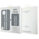 Husa pentru iPhone 15 - Guess Cardslot 4G Stripes MagSafe (GUBPHCP15SP4RPSK) - Black