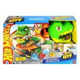 Set de lupta cu dinozaur T-Rex si masina de curse, verde, CMCLASS