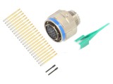 Conector militar mamă 22 pini, argintiu