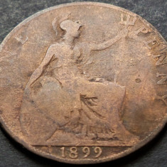 Moneda istorica 1 PENNY - MAREA BRITANICA / ANGLIA, anul 1899 *cod 4681 VICTORIA