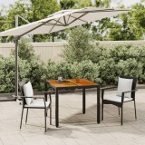 VidaXL Set mobilier de grădină cu perne, 3 piese, negru, poliratan