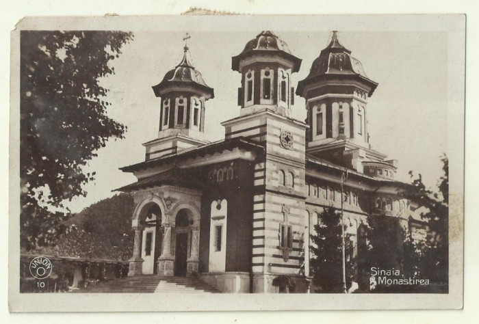 cp Sinaia : Manastirea - circulata 1929, timbre