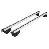Bare Portbagaj Auto Plafon 100-120cm Aluminiu Argintiu + Antifurt &amp; Curele Cauciuc, Capacitate 100kg