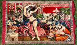 Dansatoarea din buric - carpeta persana originala vintage 145 x 100 cm