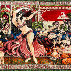 Dansatoarea din buric - carpeta persana originala vintage 145 x 100 cm
