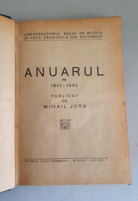 Conservatorul Regal de Muzica - Anuarul pe 1941-1942 publicat de Mihail Jora foto