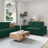 vidaXL Set de canapele cu perne, 3 piese, verde &icirc;nchis, catifea 3324620