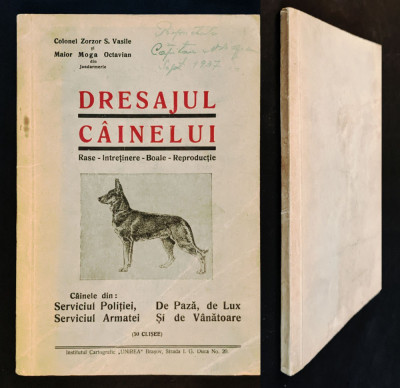 RAR 1937 Manual DRESAJ CANIN Caine de Politie Armata Paza Vanatoare Utilitar Lux foto
