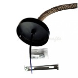 Pendul vintage negru acoperit cu franghie impletita din iuta cu dulie E27