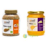 Pachet Polen Crud Poliflor Ecologic/Bio 500g + Miere Cruda de Salcam Ecologica/Bio 500g